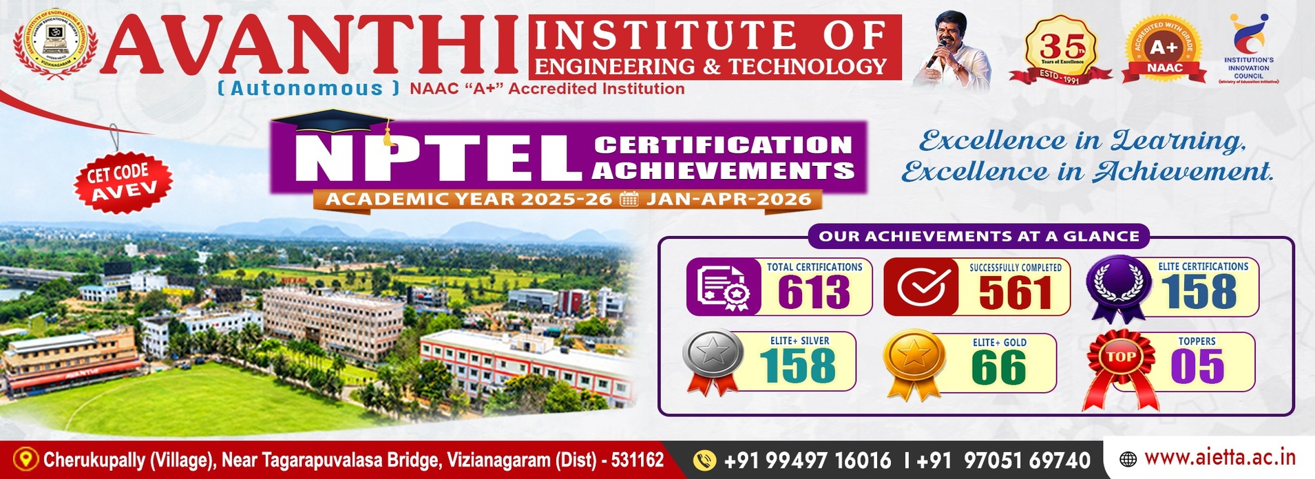 Avanthi Institute banner